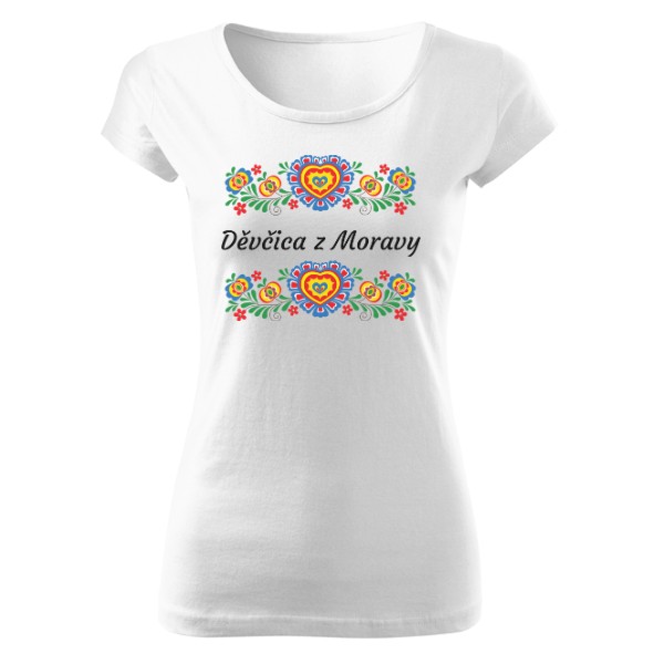 Tričko s potiskem Děvčica z Moravy 2