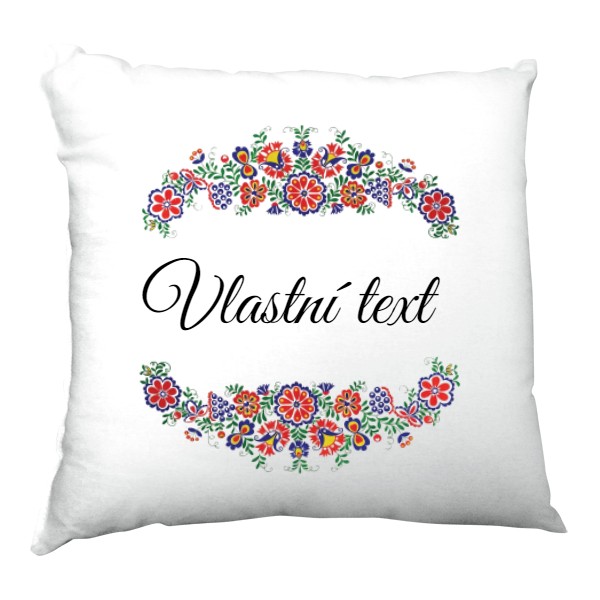 Polštář saténový s potiskem Slovácký ornament